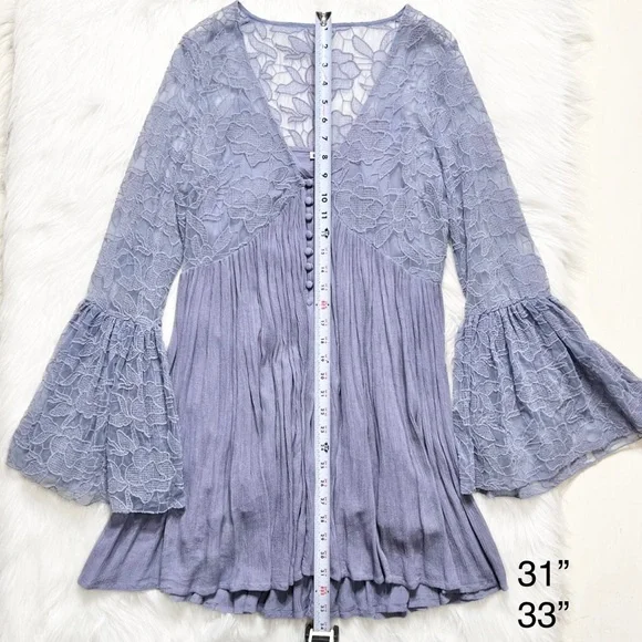 SOLD-Free People Embroidered Lace Crinkle Tunic Dress - Picture 13 of 13